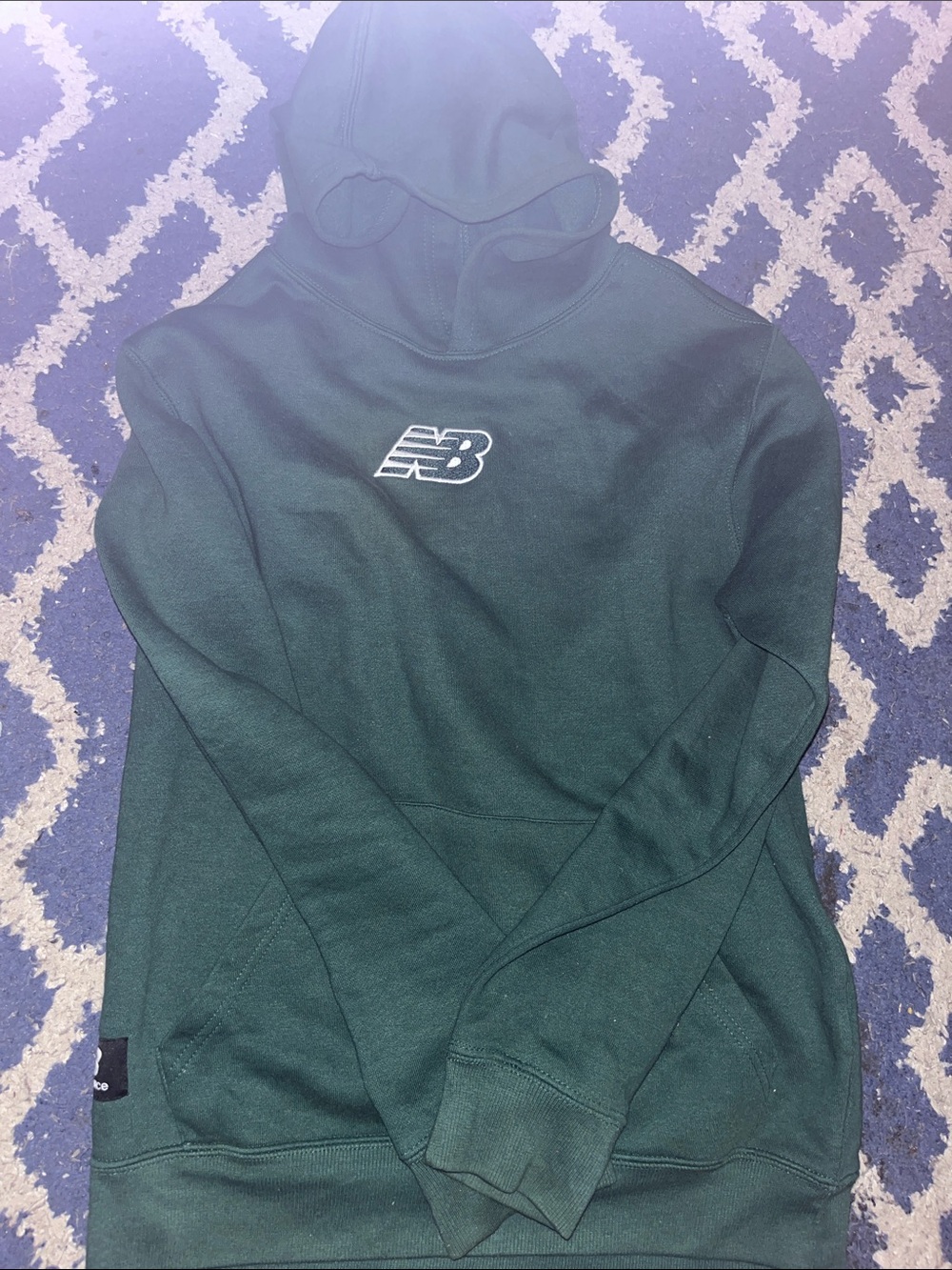 New Balance Dark Green Hooded Sweatshirt with White NB Logo